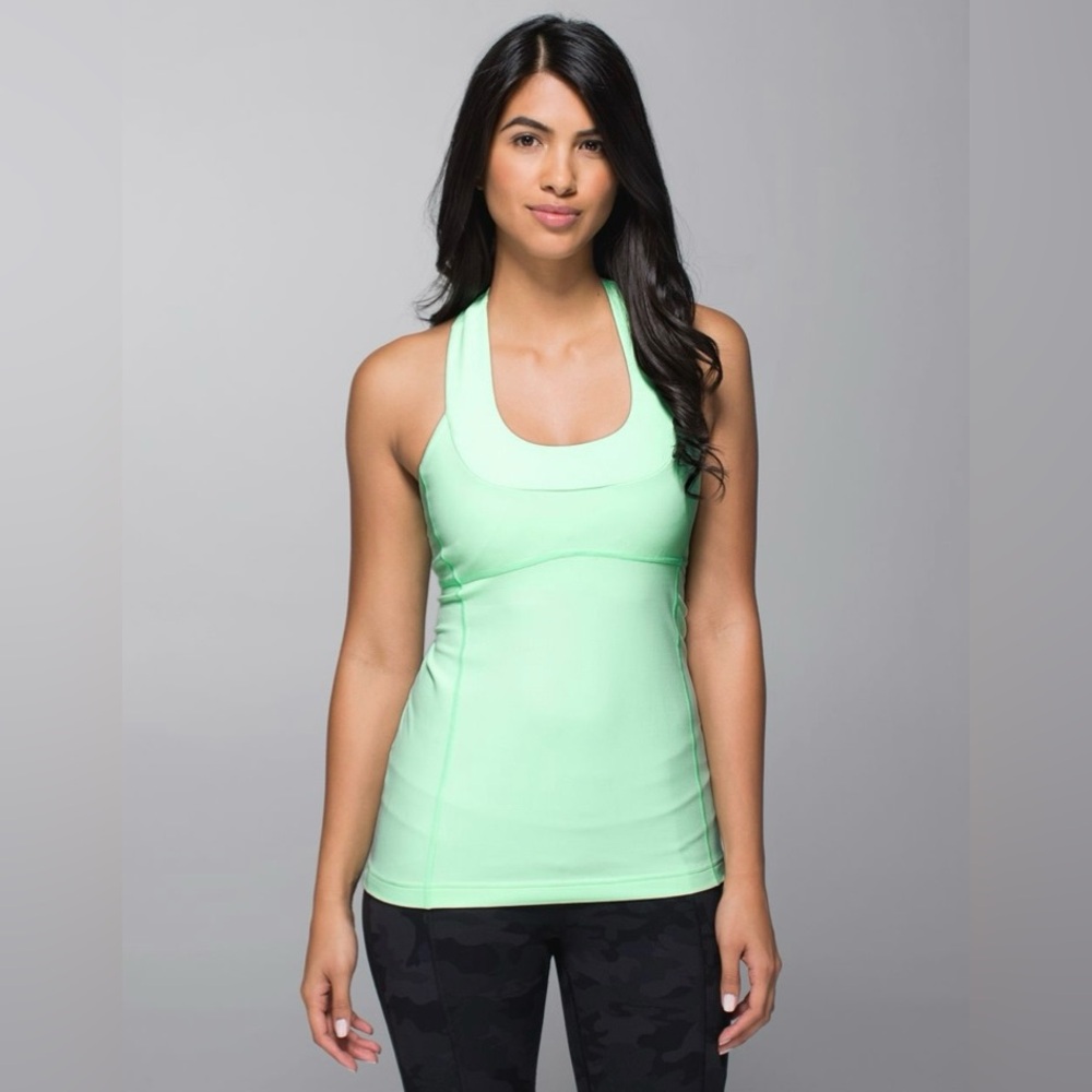 Lululemon🍋 Scoop Neck Tank Luon Fresh Teal Size 8